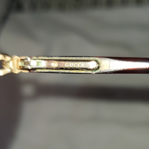 Vintage Gucci Gold and Red Oval Sunglasses - Picture 5 of 5